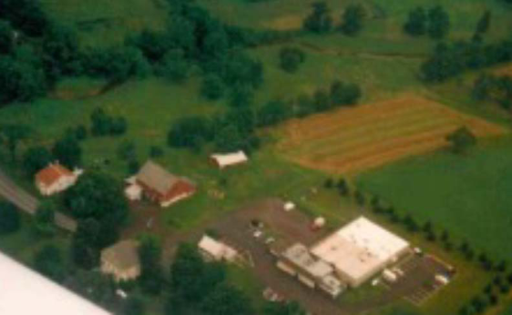 1970's aerial shot of the family farm