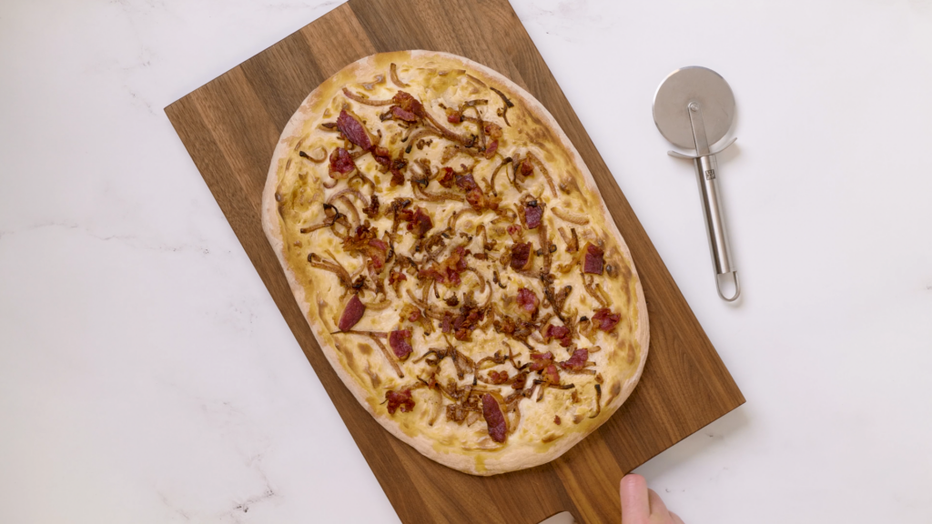 Alsatian Pizza with Caramelized Onions & Beef Bacon - Godshall's