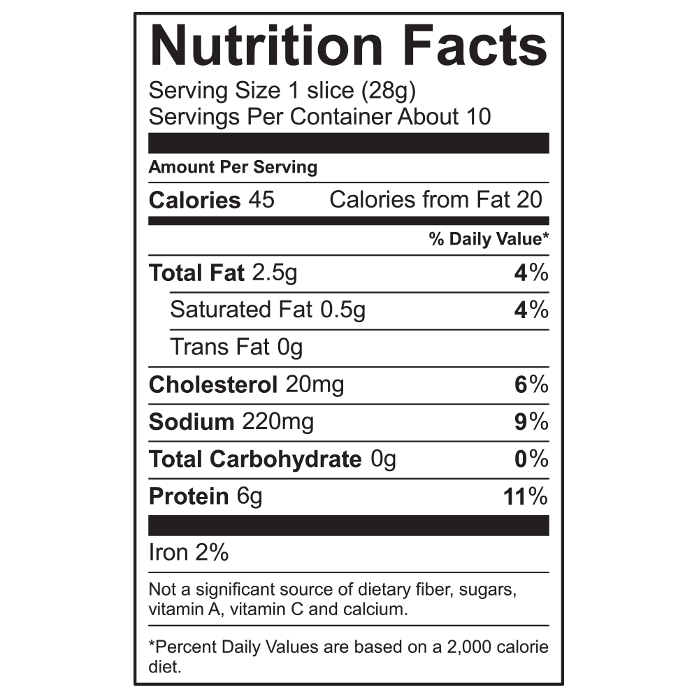 10oz Uncured Turkey Bacon NFP 1000x1000