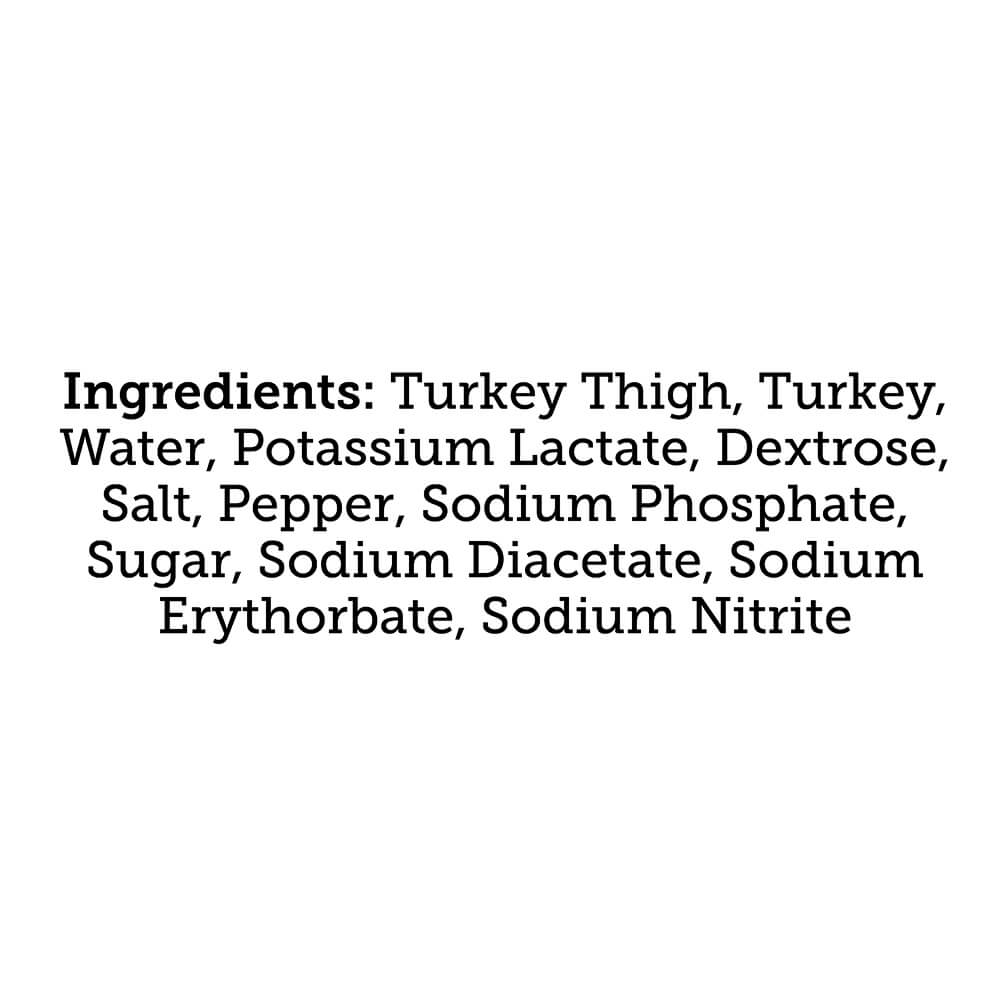 12oz Peppered Turkey Bacon Ingredients 1000x1000