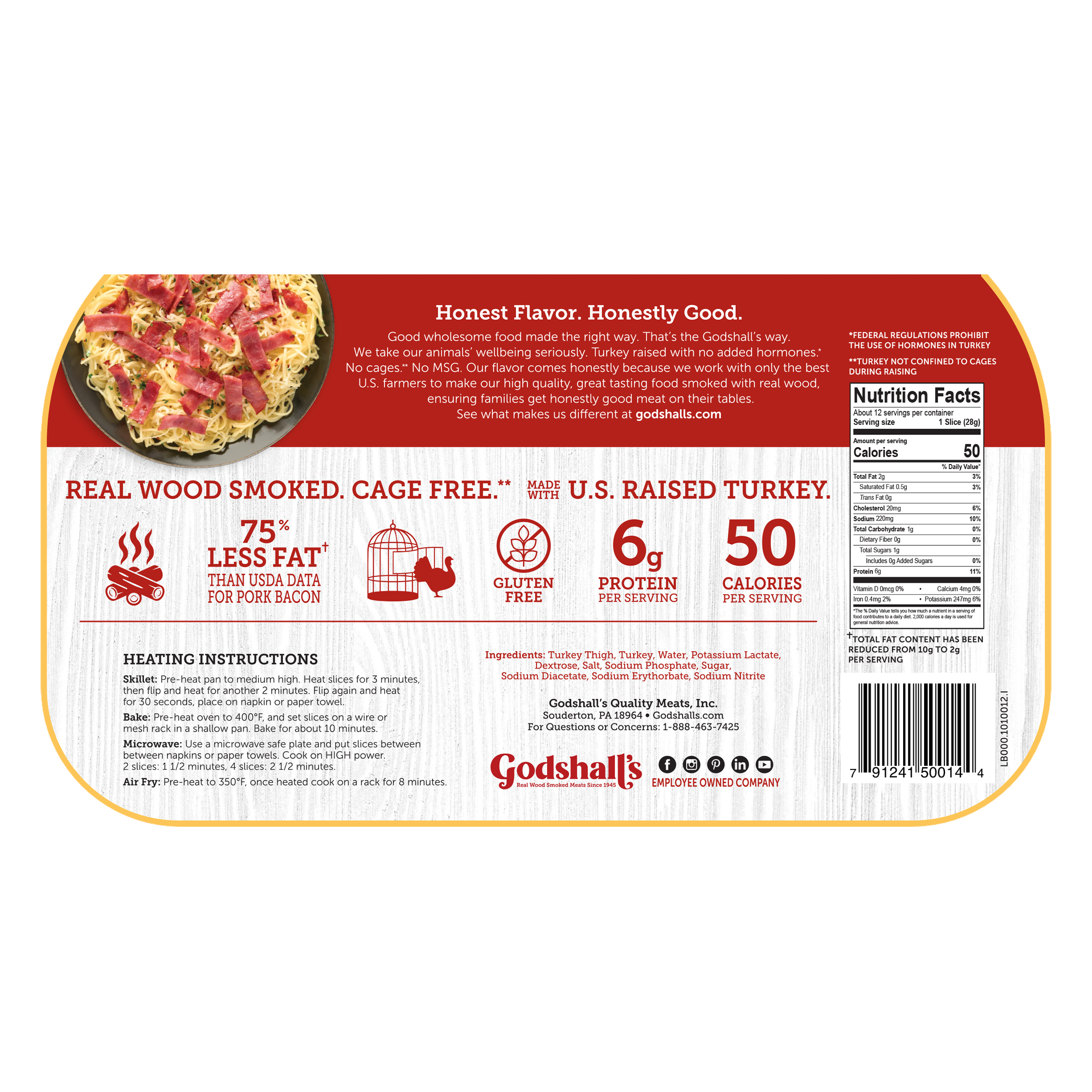 Godshalls 12oz OriginalTurkeyBacon Back