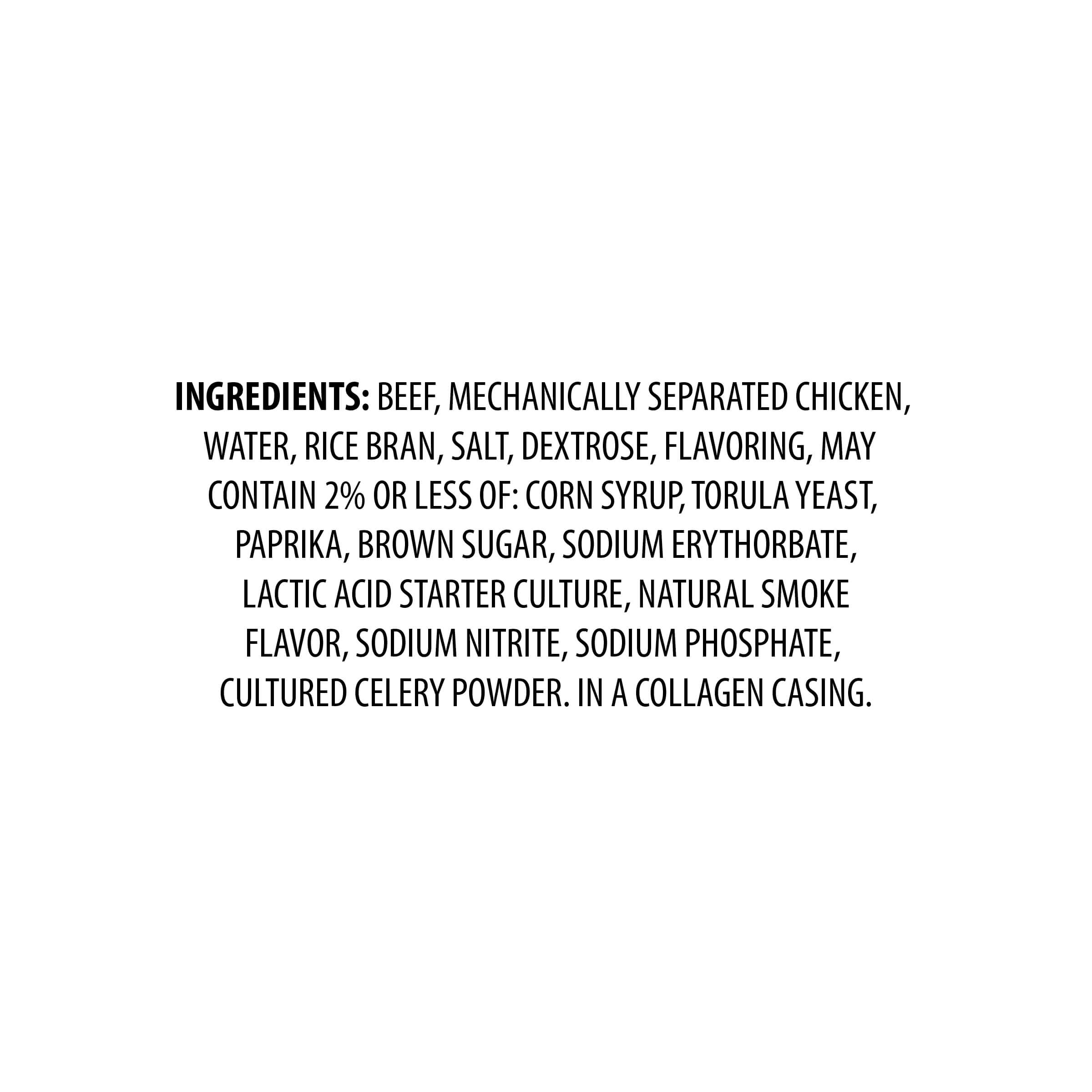 Ingredients Weavers 40oz Original SnackSticks