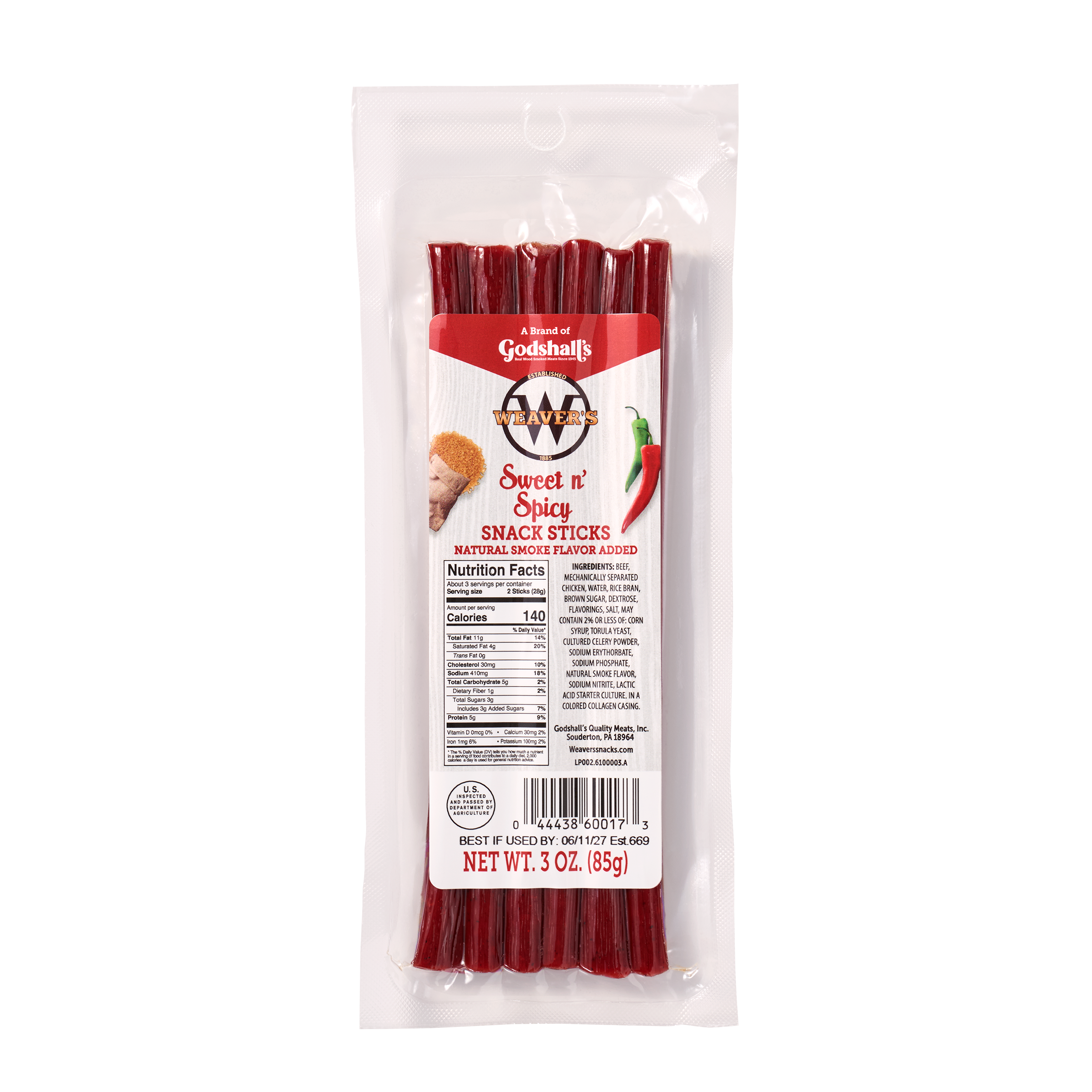 Weavers 6ct SweetnSpicy SnackSticks