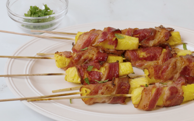 Beef Bacon Wrapped Pineapple Spears