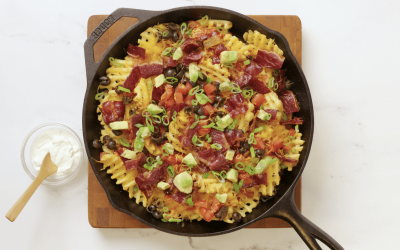 Beef Bacon Waffle Fry Nachos