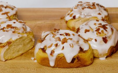 Bourbon Maple Chicken Bacon Cinnamon Rolls